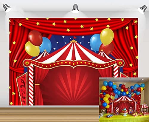 Tente Rouge Cirque thème fête Fond Carnaval carrousel bébé Douche Anniversaire Photographie Fond