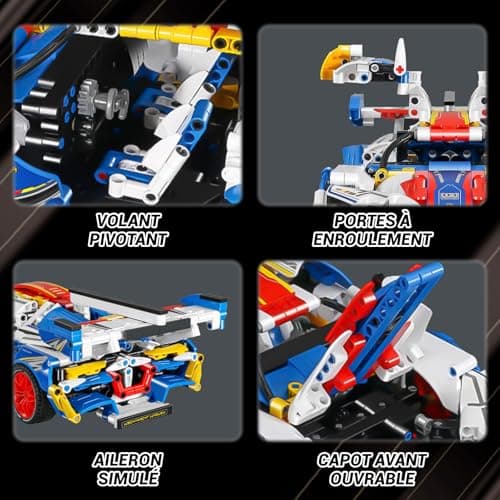 Joellfuner Set di Construction de Voiture de Sport, 1311 Pièces Modèle de Voiture de Course, 1:14 Blocs de Construction de Voiture de Course, Kit de Jouets de Construction Cadeau pour 14 ans e Adultes