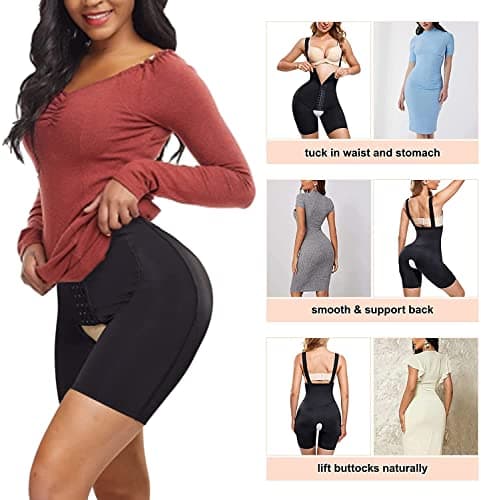 KUMAYES Body Gainant Femme Ventre Plat Invisible Corset Minceur Lingerie Sculptante Bodysuit cuisse minceur Shapewear (Noir, M)