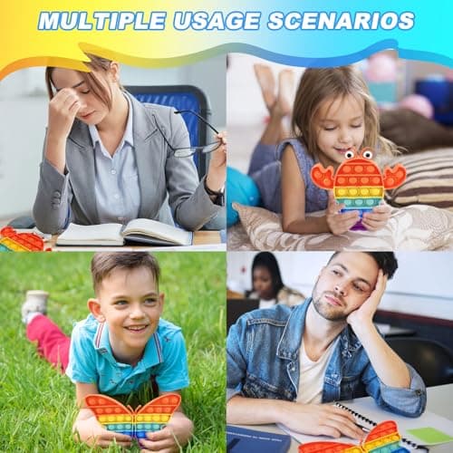 GZqiancang 3 Pièces Pop Bubble, Silicone Bubble Fidget, Pop Bubble Sensory pour Enfants, Adultes, autisme, TOC, TDAH (3 Formes différentes)
