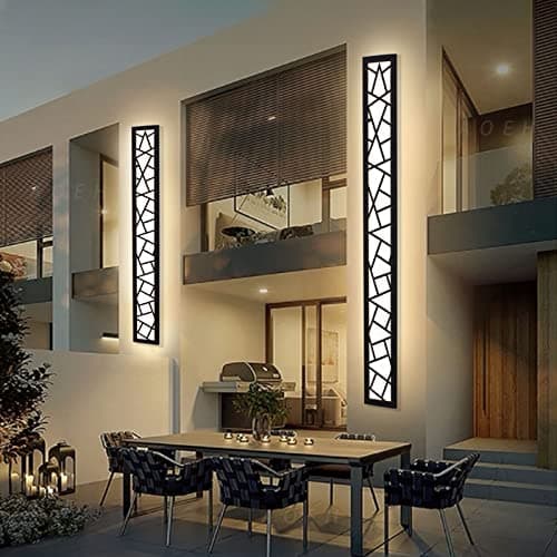 Applique Longue étanche Ip65 Eclairage Mural LED En Applique Murale Intérieure Et Extérieure, Aluminium Appliques Nid D'oiseau Pour Terrasse Jardin Garage, Blanc Chaud, L80cm * 1