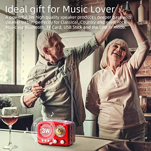 PRUNUS J-160 Poste Radio Portable Vintage Bluetooth Rechargeable 1800 mAh