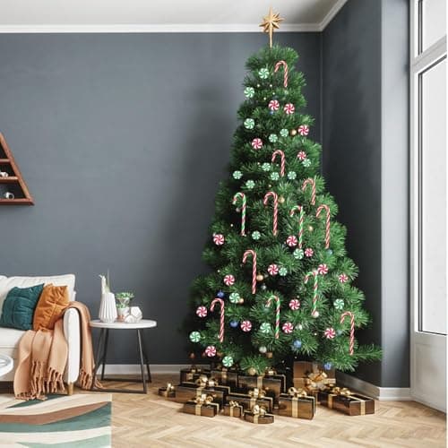 Zfseyuh Décorations de Nël de Canne de Bonbon 24 Pièces Canne de Bonbons Plastique de Noël avec Corde Sucre d'orge pour Sapin de Noël Sucette Ornement Suspendu