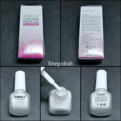 AIMEILI Liquide Latex Tape Peel Off Base Coat Correcteurs de Vernis à Ongles Protection de la Peau et des Doigts pour Nail Art Manucure Inodore 15 ML Blanc
