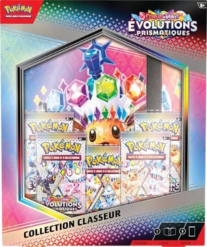 JCC Pokémon : Collection classeur Écarlate et Violet – Évolutions Prismatiques (classeur à 378 Pochettes et 5 boosters)