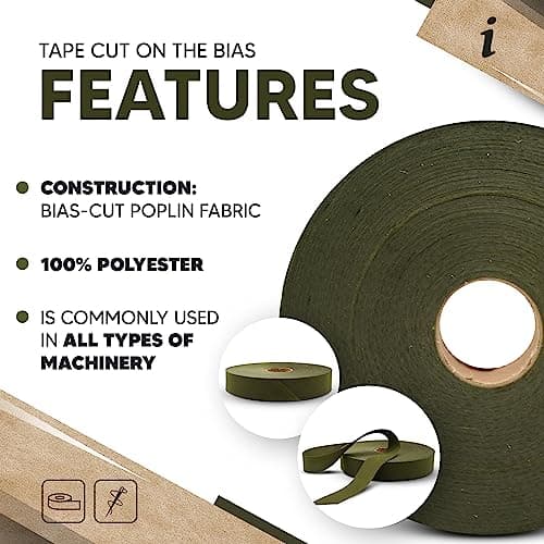 DOJA Barcelona | Biais de Couture Vert | 1 Rouleau Biais Couture 100m | Large 20mm | Ruban Vert Polyester | Biais au Metre | pour Ruban Couture, Passepoil Couture, Galon Couture, Mercerie Biais