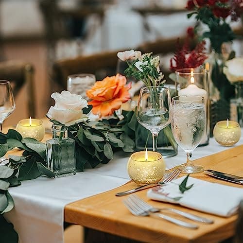 LALAGO 12 pièces Rond Verres à Bougie Chauffe-Plat, Tissés Porte-Bougie Chauffe-Plat en Verre, Porte-Bougie Chauffe-Plat,Verres à Bougie pour Bougie Chauffe-Plat Décoration Noël Mariage(Rose)