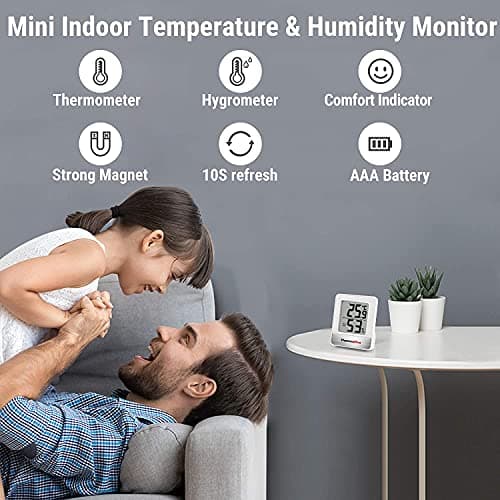 ThermoPro TP49-3 Petit Hygromètre Numérique Thermomètre Intérieur Thermomètre D'ambiance Moniteur de Température et Humidimètre pour Le Confort du Bureau à Domicile Thermomètre de Reptile, 3 Pièces