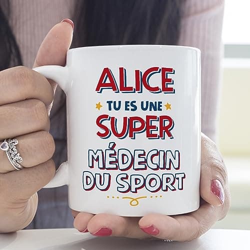 Mugffins Tasses Personnalisables pour MÉDECIN DU SPORT femme - En Français - Cadeau Personalisé- Tu es Super - 11 oz / 330 ml