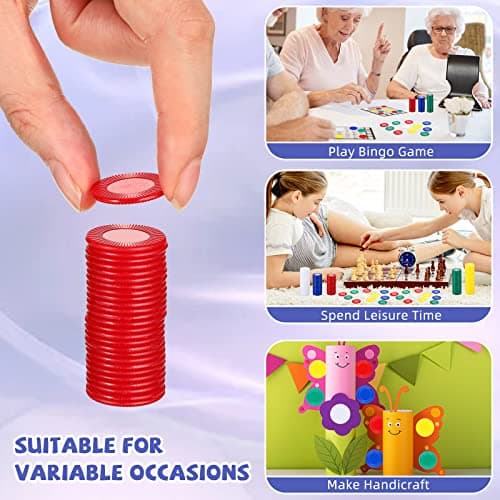 Skylety 1000 Pièces Jetons de Poker en Plastique Jetons de Jeu en Vrac 5 Couleurs Carte de Compteur pour Jeux Enfants Apprentissage de Compte Math Jeton Vierge de Jeu de Bingo, 0,86 Pouce