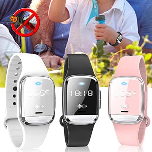 Tixiyu Bracelet anti-moustique ultrasonique rechargeable par USB - Montre intelligente légère pour la randonnée, la pêche, le camping - Montre électronique anti-moustiques pour enfants et adultes