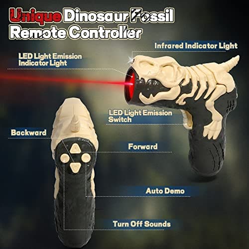 FRUSE Dinosaure Télécommandé Jouet Electrique,Jouet Dinosaure avec Traçage Lumière,Brume de Pulvérisation,Lumière LED,Spinosaurus Telecommande pour Les Garçons Filles âgés de 3 4 5 6 7 8(Rouge)