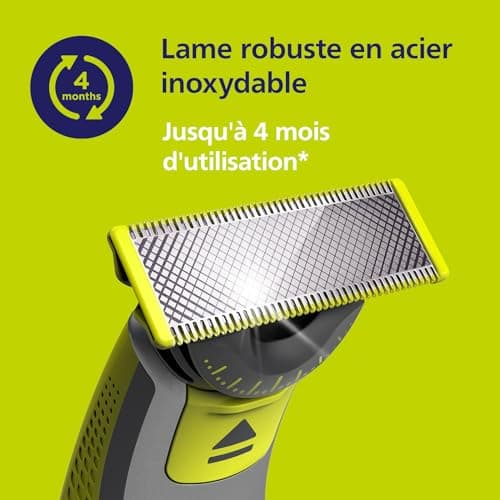 Philips OneBlade 360, Authentiques lames de rechange pour rasoir et tondeuse électriques OneBlade, avec peigne réglable 5en1, en acier inoxydable durable, 2 paquets, (modèle QP420/60)