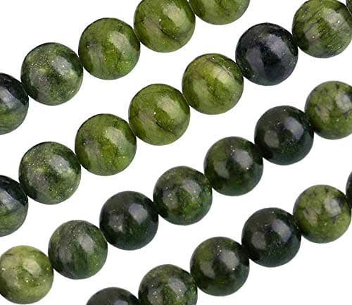 Perles de jade de Taïwan naturelles en pierre précieuse et polie, mates, rondes, 4 mm 6 mm 8 mm 10 mm Vert, Pierre, vert, 10mm, 12 Stück Poliert