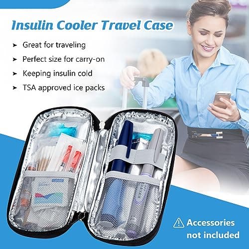 YOUSHARES Trousse à Insuline - Sac Isotherme à Insuline pour Stylo d'insuline, Seringues, Aiguilles et d'autres Medicaux pour Diabétique Sac de Rangement (Sac Fleur)