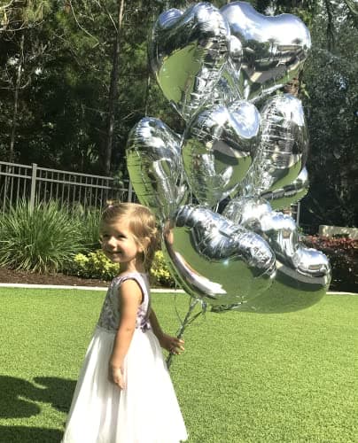 Ballon Coeur Argent 20 pièces baudruche en Forme de Coeur 18 Pouces Ballons de Fleuret, Ballon Helium Coeur pour la décoration de l’Engagement de Mariage La Saint-Valentin