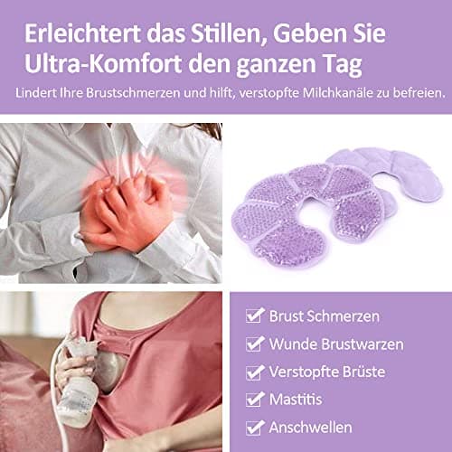 NEWGO 3 en 1 Poch de Glace Compresse froide/chaude réutilisable pour les Thérapie mammaire, 2 unité (Violet)