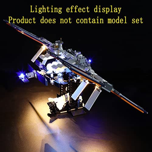 GEAMENT Jeu De Lumières (Télécommande) Compatible avec Lego Internationale Raumstation - Kit D'éclairage LED pour Ideas 21321 (Modèle de Bloc Non Inclus)