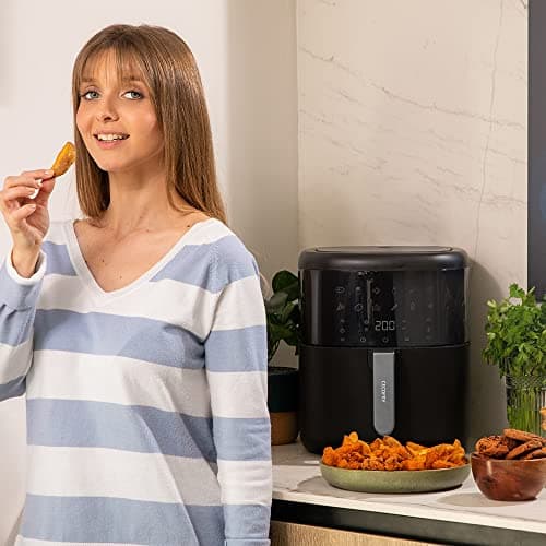 Cecotec Friteuse sans Huile de 6 L Cecofry Bombastik 6000 Full. Air Fryer de 1700 W, Technologie PerfectCook, Régulation de la Température et du Temps, Contrôle Tactile, 12 Modes, Accessoires