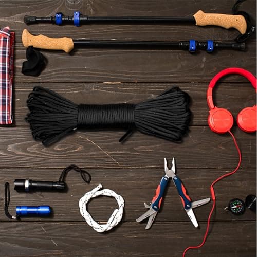 98ft/30 Mètres Nylon 4mm Paracorde kit 7 Brins en Nylon Corde Corde Multifonction pour Parachute Bracelet Set de Bracelet Paracord Cordelettes DIY Bracelet (ferreux, 4mm x 30m)