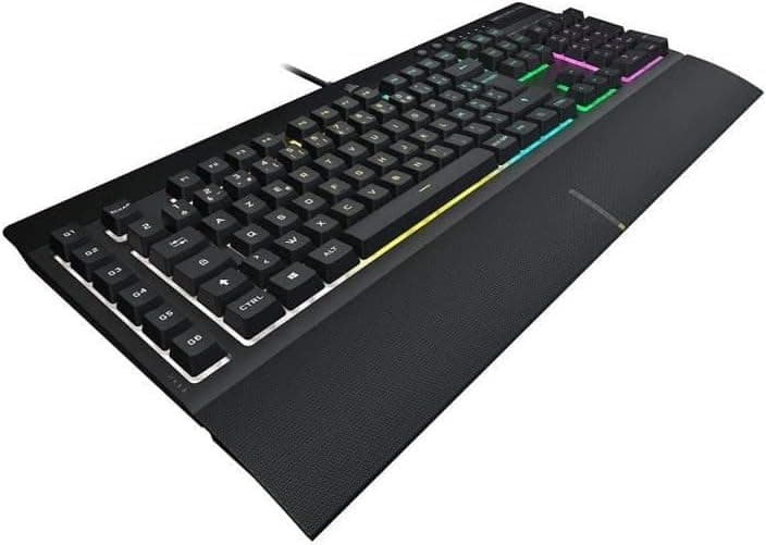 Corsair K55 RGB Pro Clavier de Jeu Filaire à Membrane (AZERTY FR) – Noir | IP42 Résistant à la Poussière et Aux éclaboussures, 6 Touches Macro Intégration Elgato, PC, Mac, Xbox