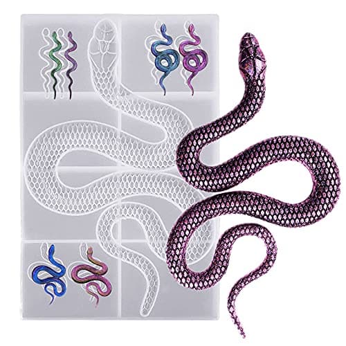 AFUNTA Lot de 2 moules en silicone forme serpent pour boucles d'oreilles résine époxy