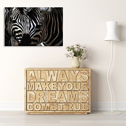 Feeby Frames, Tableau seul panneau, Tableau imprimé xxl, Tableau imprimé sur toile, Tableau deco, Canvas 30x40 cm, ZÈBRE, RAYURES, NOIR ET BLANC, MOTIF