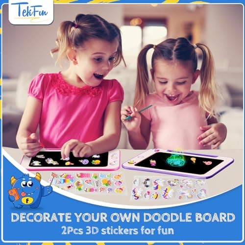 TEKFUN Tablette Dessin Enfant Jouets Enfant 3 4 5 6 7 Ans Garçon Fille,Tablette d'écriture LCD 8,5 Pouces Ardoise Magique,éducatifs Jouet Cadeaux d'anniversaire de Noël pour Enfants (Violet)