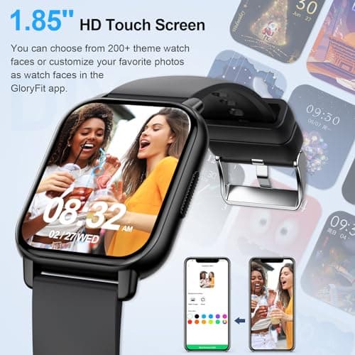 Montre Connectée Homme Femme avec Appel Bluetooth, 1.85" HD Smartwatch, 112 Modes Sportifs, Montre Connectee Sport Etanche IP68 avec Cardiofrequencemetre/Moniteur de Sommeil/Podometre pour Android/iOS