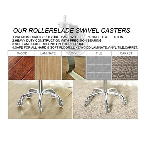Kaleurrier Tabouret pivotant en Hauteur réglable Pied en métal Système hydraulique Supporte 180 kg pour Cuisine, Salon, Bar, Bureau, Massage, Clinique
