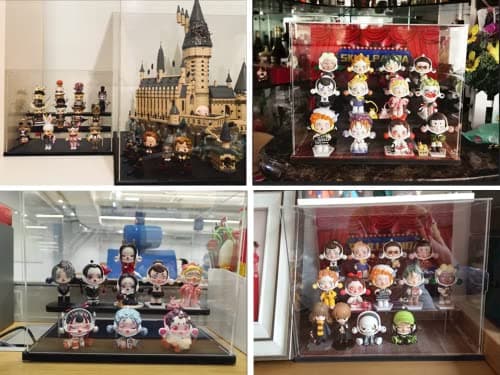 Nynelly 3 Niveaux Vitrine pour Collection en Acrylique,Assembler Boîte Présentoir Vitrine Antipoussière pour Action Pop Figures Jouets De Collection,Noir, 12.6 "Lx7 Wx10 H