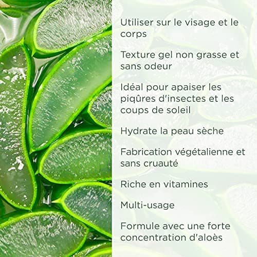 Gel à L’Aloe Vera PraNaturals 200ml Apaisant naturel et hydratant nourrissant (Paquet de 1)