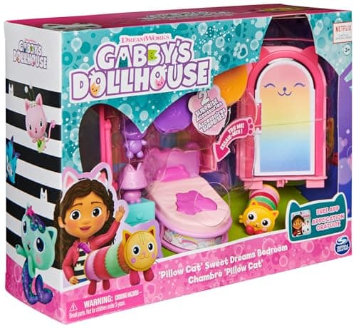 Gabby et la Maison Magique - Gabby Dollhouse - Playset La Chambre Polochat - 1 Figurine + Accessoires - Pièce Pour Maison de Poupée - Dessin Animé Gabby Et La Maison Magique - Jouet Enfant 3 Ans et +
