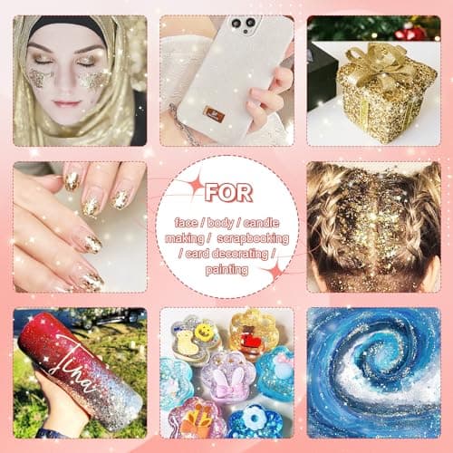 2 Pièces Paillettes Loisirs Creatifs Paillette pour Bougie Paillettes Ongles Paillette Paillette Or Glitter Paillette Ongle Paillette Argenté Paillettes pour Maquillage Manucure Décoration 50g/pcs
