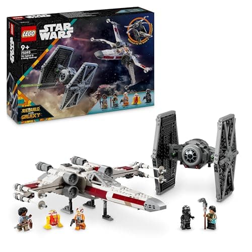 LEGO Star Wars TIE Fighter et X-Wing à Combiner - Idée Cadeau pour Garçons, Filles et Fans dès 9 Ans - Chasseurs à Construire et à Collectionner pour Les Enfants - Véhicules Personnalisables 75393