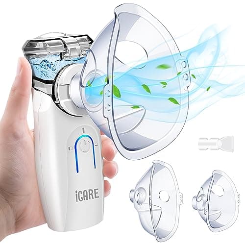 Nébuliseur Inhalateur Silencieux,Aerosol avec Embout et Masque,Portable Nébuliseur Silencieux Pour le appareil respiratoire