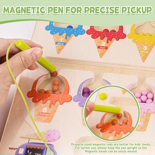 LFENYIGI Jouet Enfant 3-8 Ans,Labyrinthe Magnétique de Couleurs et de Nombres,Labyrinthe Magnétique Enfant 3 Ans-6 Ans,Labyrinthe Magnétique en Bois,Jouets Cadeau pour Les Filles Garçons