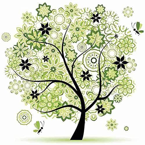 Cleana Arts Kits de Point de Croix, Arbre de Printemps, 11CT 3 Brins, kits de Broderie Estampés, 45cm×45cm