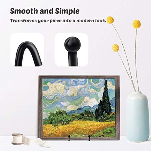 Mocoosy 2pcs Supports de Plaque pour Affichage- 4 Pouces Support de Plaque Noir Le Fer Chevalet Support de Plaque Présentoir d'image Supports de Cadre en métal pour Photo, Vaisselle et Art de Table