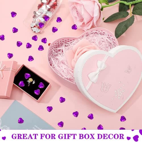 AhLmA Lot de 200 Décor Cœur pour Table Violet Decoration Table Violet Oeur Decoration Saint Valentin pour Mariages, Fêtes, Décorations de Table, Décorations de Vases Artisanaux (Violet)
