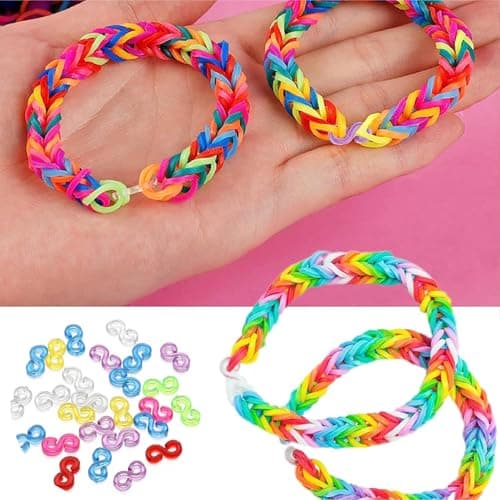 Bkemkri Lot de 500 Clips en S Colorés, Connecteurs en Plastique, Fermoirs pour Loom, Fermoirs en Plastique Multicolores Loom Bands en S, Accessoires de Bijoux, pour Bracelet Collier Tricot, DIY