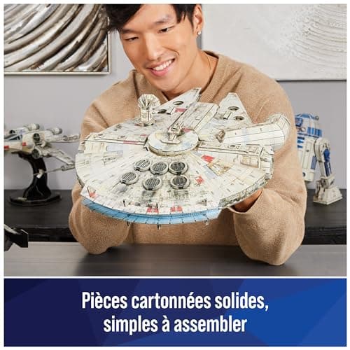 4D BUILD - Puzzle 3D Star Wars - Maquette Star Wars 223 Pièces - Faucon Millenium Inspiré de la Saga - Puzzle Adulte - Jeu de Construction à Collectionner - Jouet adulte - Jeu Enfant 12 ans et +