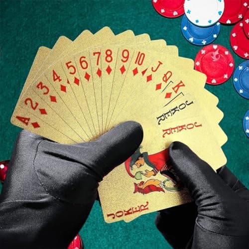 SWINILAYA Lot De 2 Jeu De Cartes 54 - Noir Et Or | Parfaits pour Fêtes, Voyages, Pique-Niques Et Plus