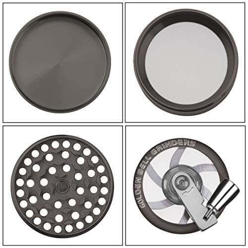LIHAO 2”(5cm) Grinder Moulin à Herbes Épices en Zinc Alliage en 4 Pièces avec Manivelle - Nickel Noir