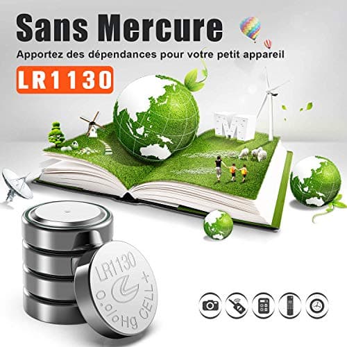Paquet de 20 Piles Bouton alcaline de la Pile LR1130 AG10
