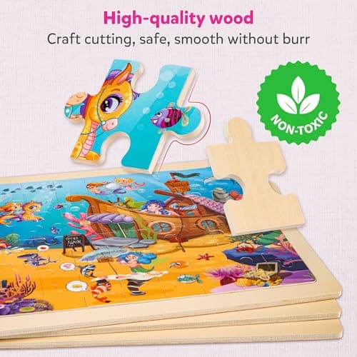 SYNARRY Puzzle Enfant 3 4 5 6 7 8 Ans, Puzzle Bois 6×60 Pièces, Jouet Educatif Préscolaire, Jouets Cadeaux pour Enfants de 3 à 8 Ans Filles Garçons