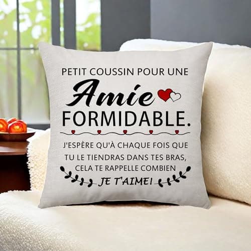 Aconesong pour Une Amie Formidable - Cadeaux pour Amie, Cadeaux de l'amitié, Housse de Coussin pour Amie Idée Anniversaire Cadeaux de Amie Noël Cadeau de Décoration (Amie-1)