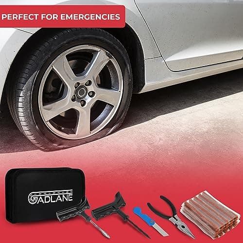 GADLANE Kit Reparation Pneu À Plat De Crevaison sans Chambre À Air Outils De 7 Pièces pour Camion De Moto De Voiture Automatique d'urgence VTT Jeep Tracteur