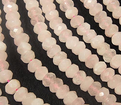 Perlin Lot de 30 perles en agate à facettes - 4 mm - Rondelles - Pour bijoux - Petites perles de collier (rose)