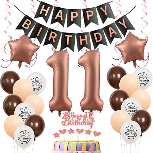 Ballons 11e anniversaire fille set Décoration gâteau 11e anniversaire fille,Ballon 11e anniversaire fille deco,Ballons Décoration anniversaire 11 ans fille ballon 11 anniversaire deco